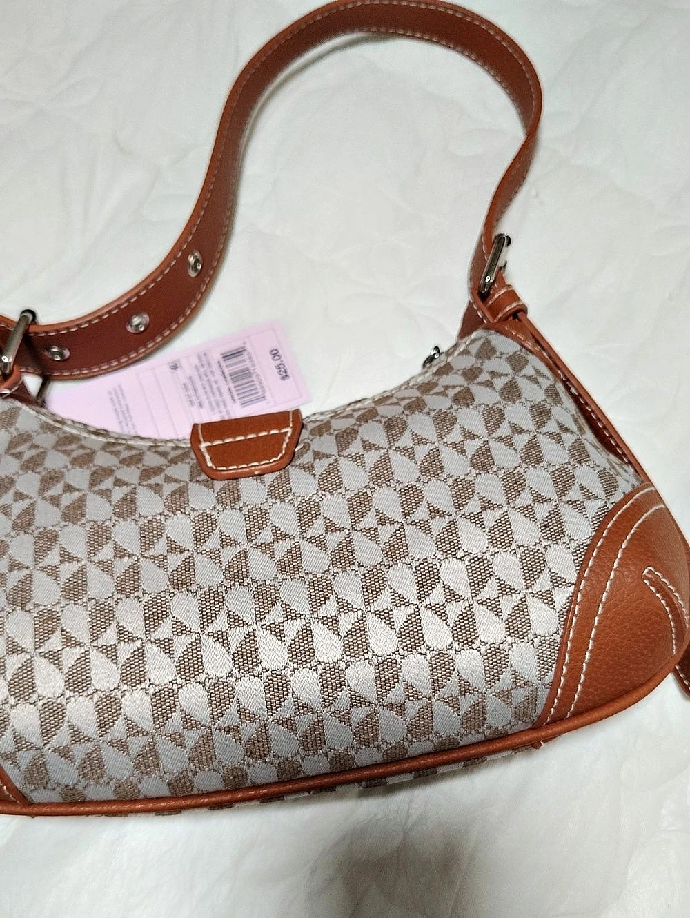 Wild Fable Curved Buckle Shoulder Bag Brown & White
